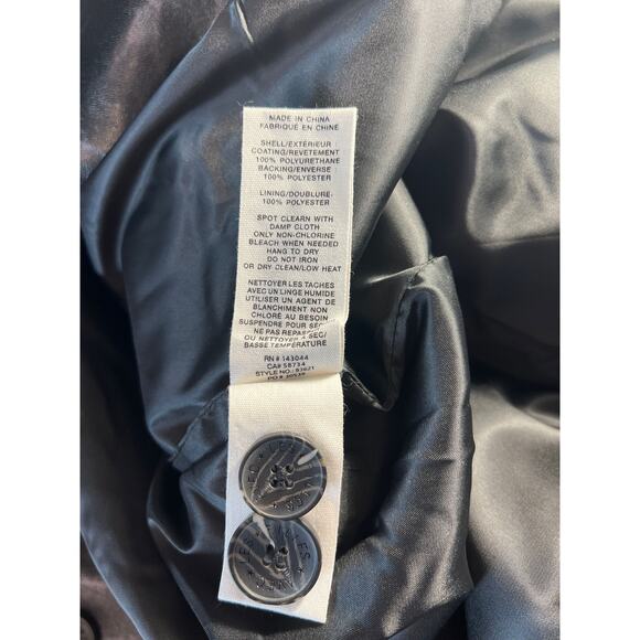 Chic "Avec Les Filles" Faux-Leather Trench Coat in Black - Picture 7 of 7